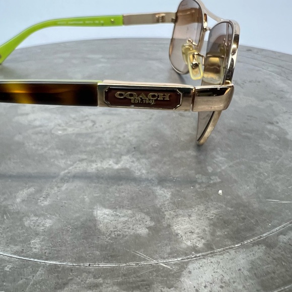 Coach Gold Sunglasses with Green Accents - Picture 3 of 11
